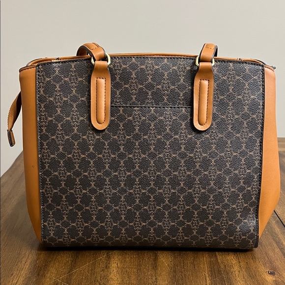 NWT Nanette Lepore Vegan Leather Logo Shoulder Bag Chocolate Vachetta - Picture 2 of 14